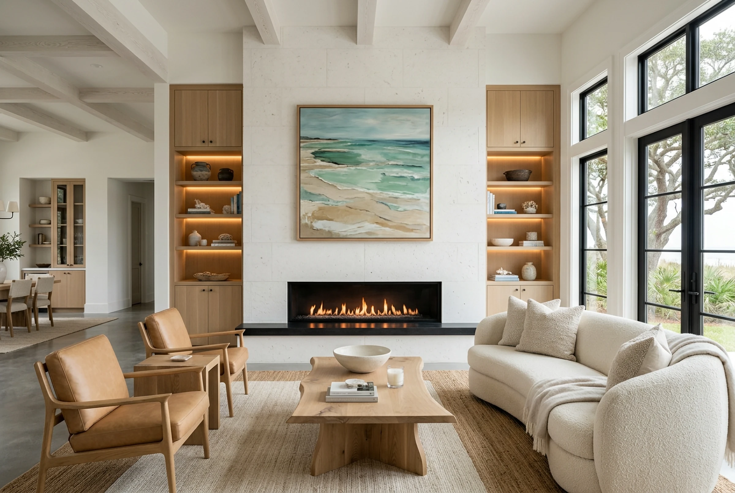 A warm, light-filled living space