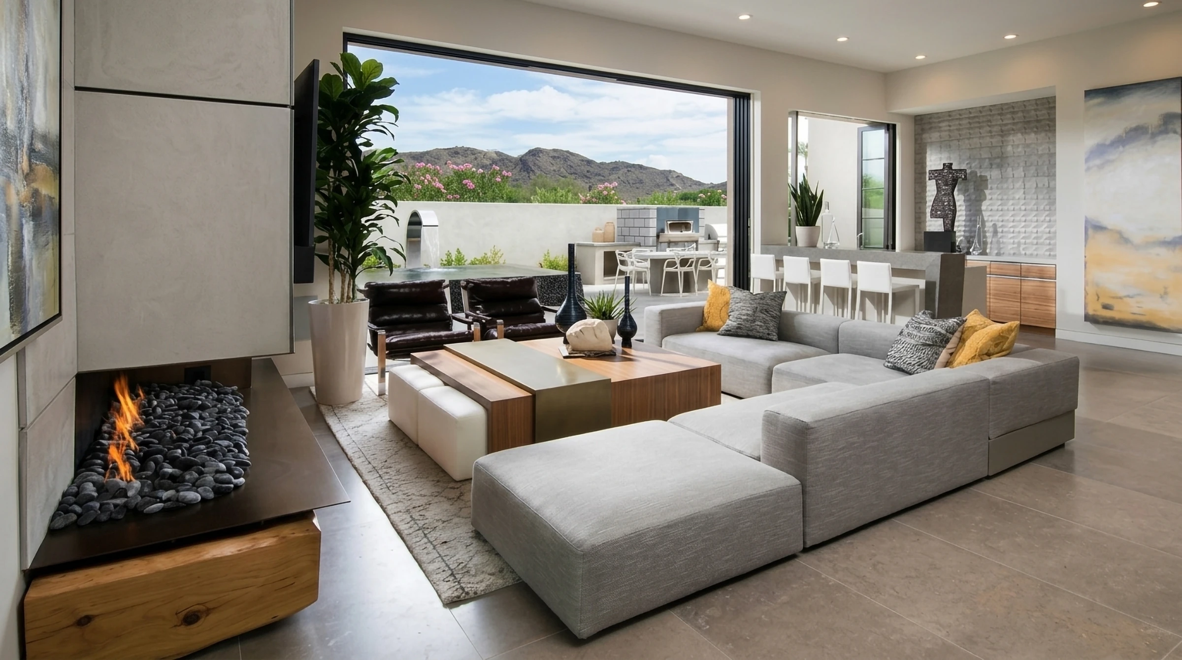 Warm, light-filled living room